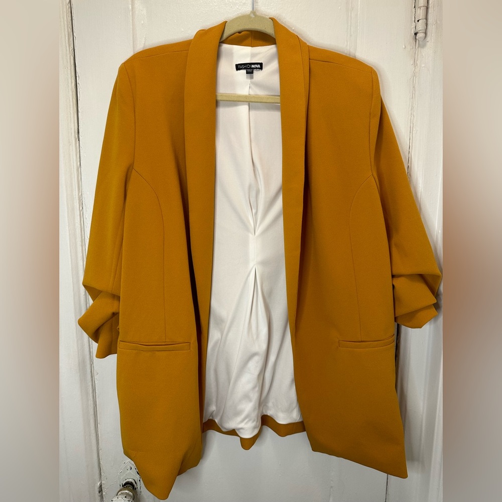 H&M mustard yellow blazer size XL